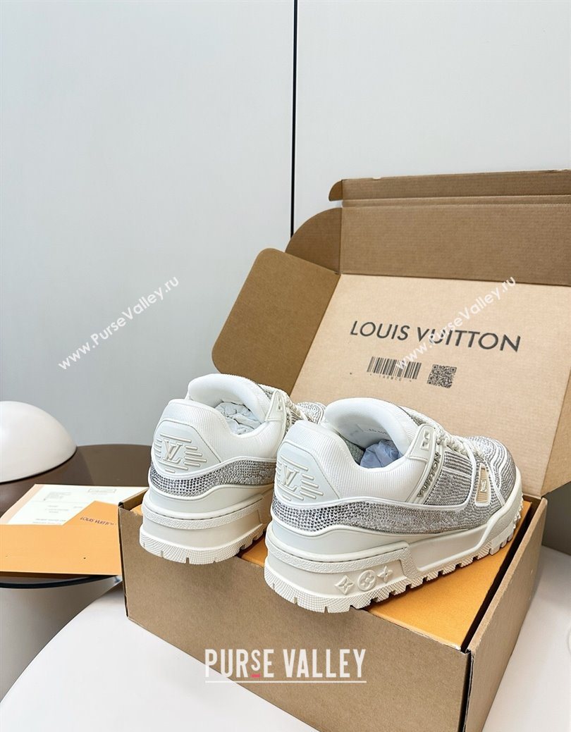 Louis Vuitton LV Trainer Maxi Sneakers 6cm in Allover Strass White 2025 0829 (KL-250829034)