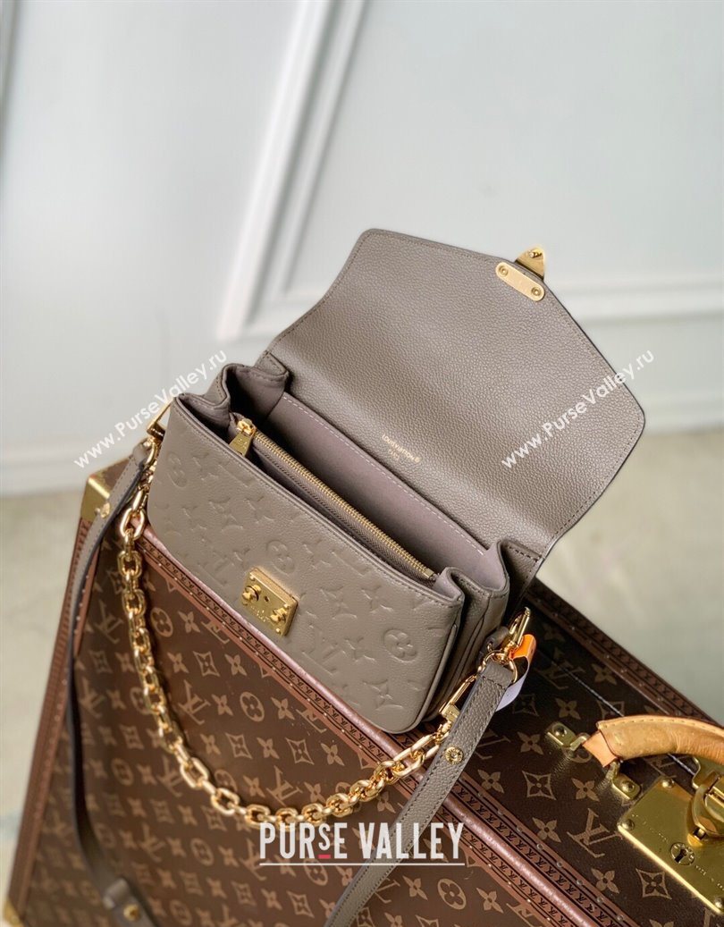 Louis Vuitton Pochette Metis East West Bag in Monogram Grained Leather M25910 Smoke Grey 2025 (KI-251008066)