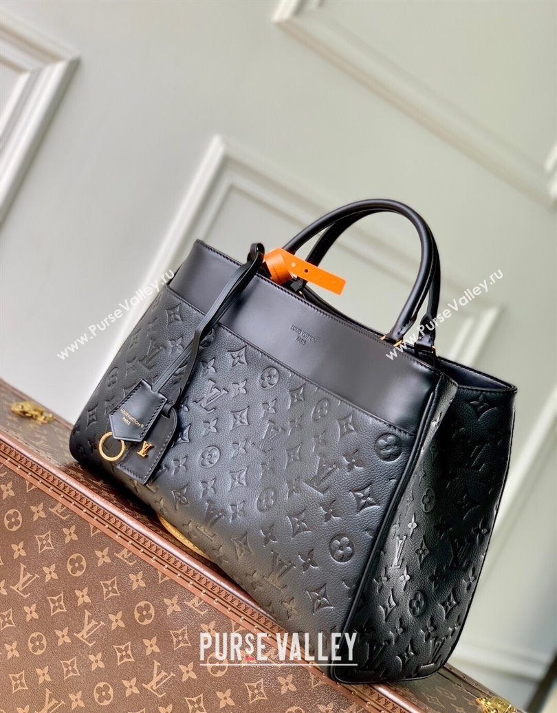 Louis Vuitton Avenue MM Tote Bag in Monogram Leather Black 2025 M25575 (KI-251008070)