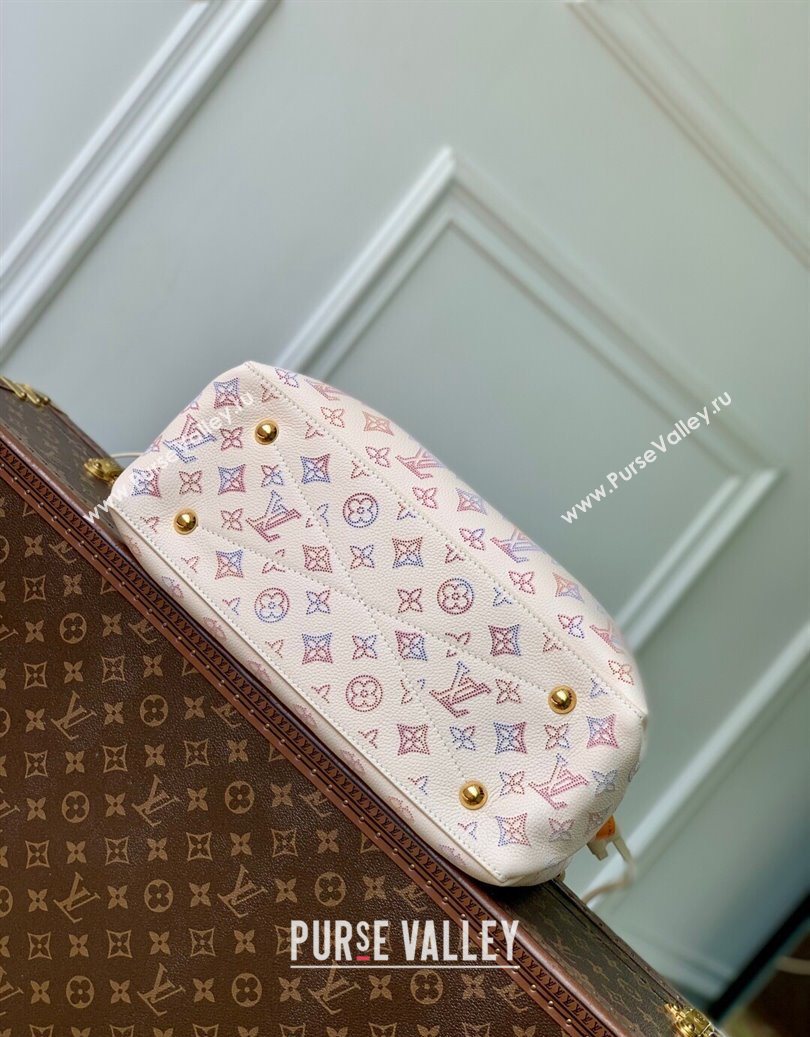 Louis Vuitton Bella Tote Bag in Mahina Perforated Calfskin M15116 Dream Cream White 2025 (KI-251008083)