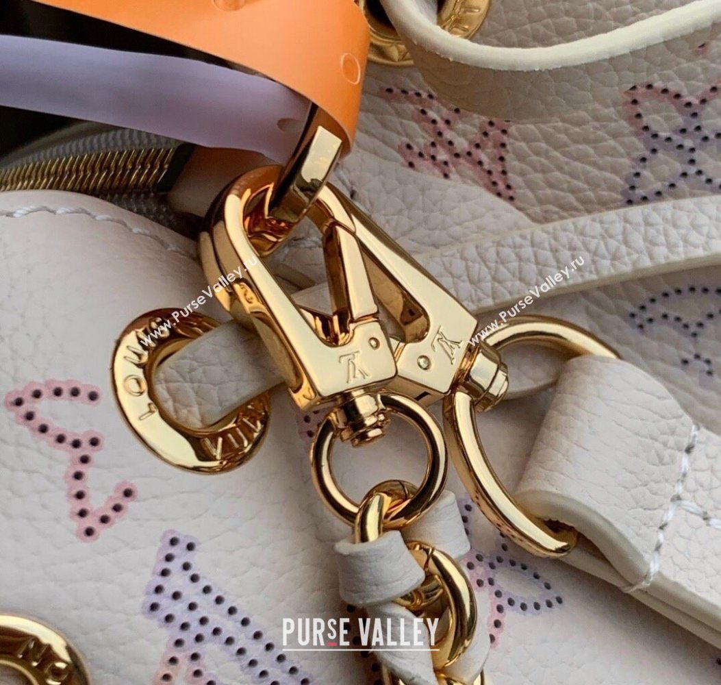 Louis Vuitton Bella Tote Bag in Mahina Perforated Calfskin M15116 Dream Cream White 2025 (KI-251008083)