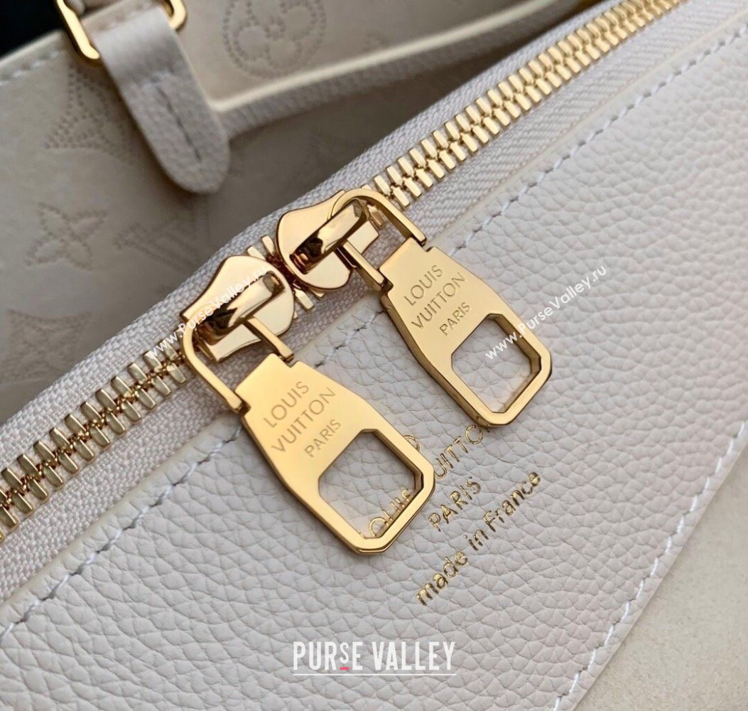Louis Vuitton Bella Tote Bag in Mahina Perforated Calfskin M15116 Dream Cream White 2025 (KI-251008083)