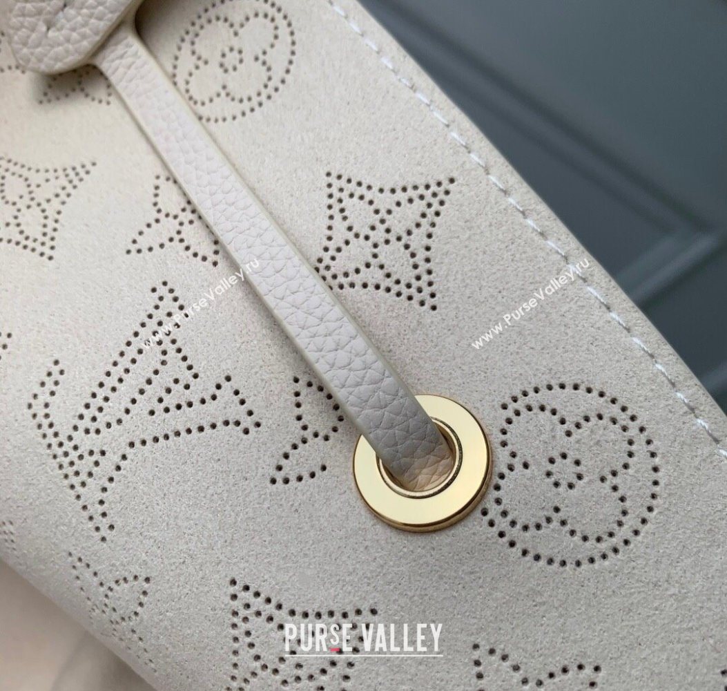 Louis Vuitton Bella Tote Bag in Mahina Perforated Calfskin M15116 Dream Cream White 2025 (KI-251008083)
