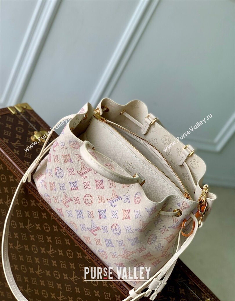 Louis Vuitton Bella Tote Bag in Mahina Perforated Calfskin M15116 Dream Cream White 2025 (KI-251008083)