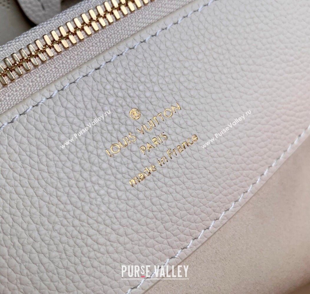 Louis Vuitton Bella Tote Bag in Mahina Perforated Calfskin M15116 Dream Cream White 2025 (KI-251008083)