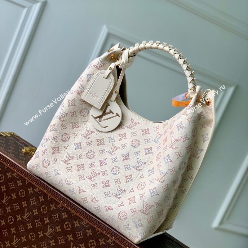 Louis Vuitton Carmel Hobo Bag in Mahina Perforated Calfskin M25894 Dream Cream 2025 (KI-251008084)