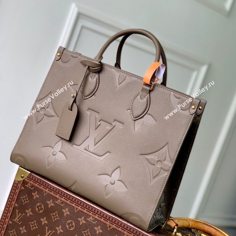 Louis Vuitton Onthego MM Tote Bag in Maxi Monogram Leather Smoke Grey M25523 2025 (KI-251008085)