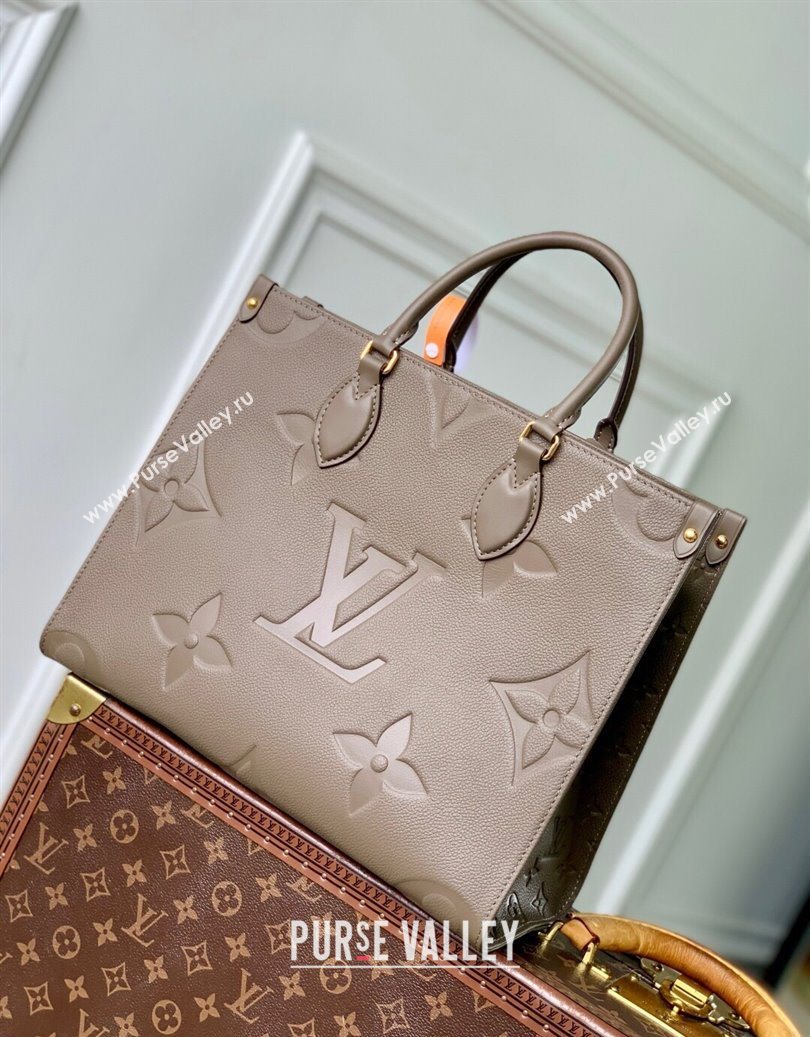 Louis Vuitton Onthego MM Tote Bag in Maxi Monogram Leather Smoke Grey M25523 2025 (KI-251008085)