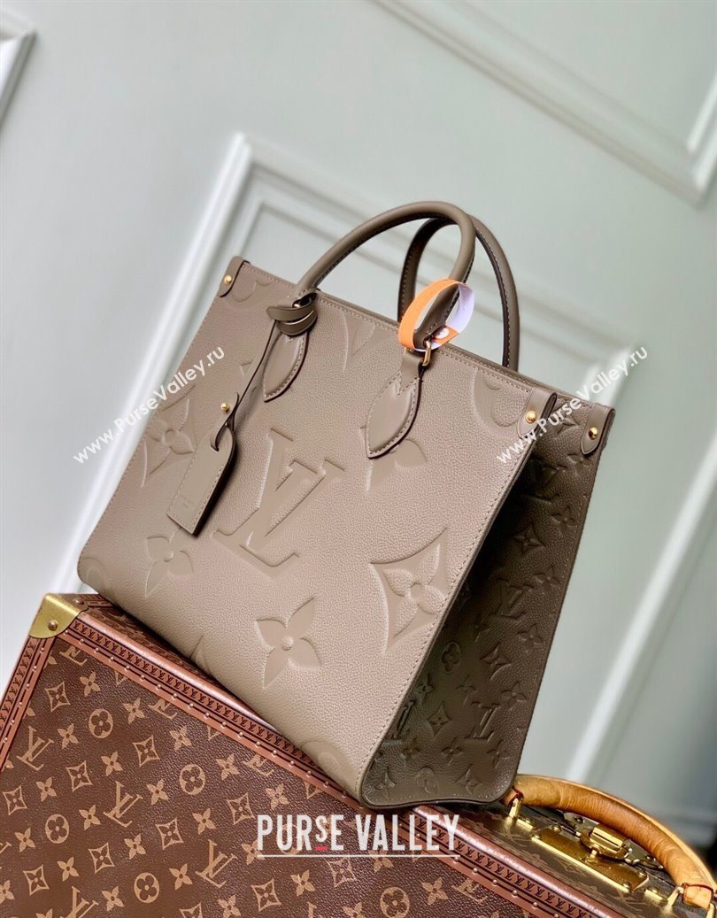 Louis Vuitton Onthego MM Tote Bag in Maxi Monogram Leather Smoke Grey M25523 2025 (KI-251008085)