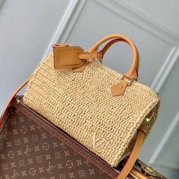 Louis Vuitton Speedy 30 Bandouliere Bag in Raffia Straw Beige M14457 2025 (KI-251008088)