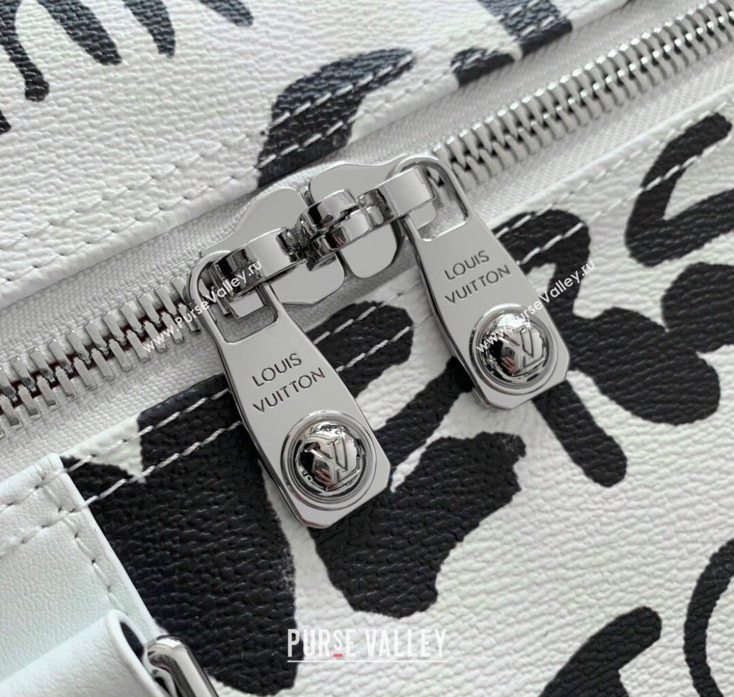 Louis Vuitton Keepall Bandouliere 50 Bag in Printed Leather White/Black N40804 2025 (KI-251008089)