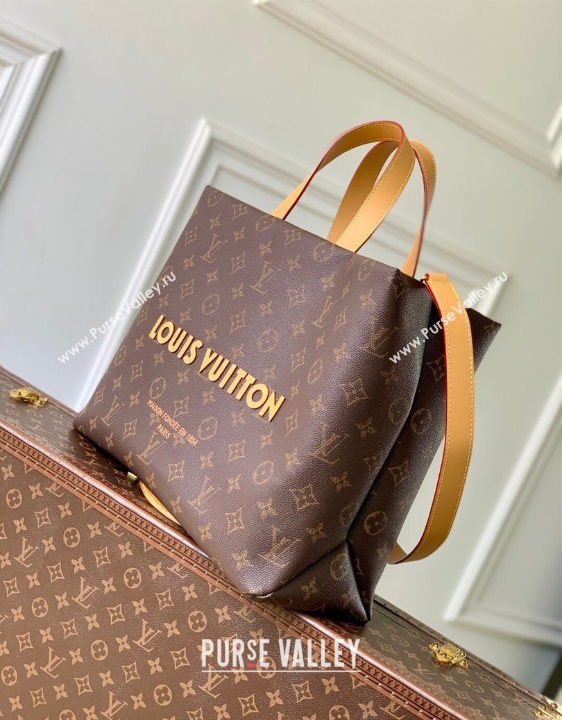 Louis Vuitton Mens Shopper Tote MM bag in Monogram Leather Brown M13928 2025 (KI-251008090)