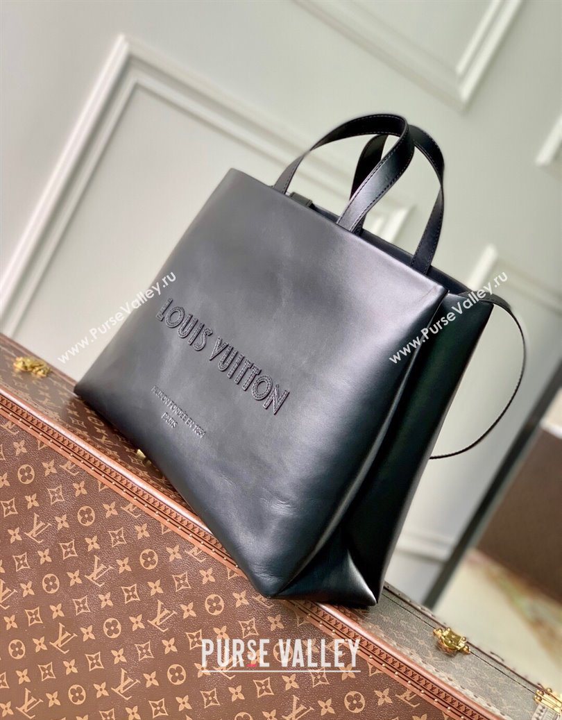 Louis Vuitton Shopper Tote MM bag in Ultra Black Leather M13979 2025 (KI-251008092)