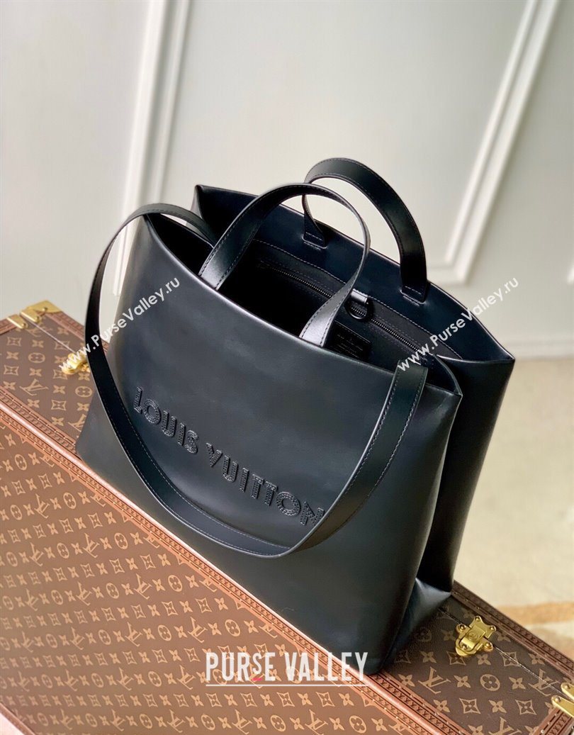Louis Vuitton Shopper Tote MM bag in Ultra Black Leather M13979 2025 (KI-251008092)