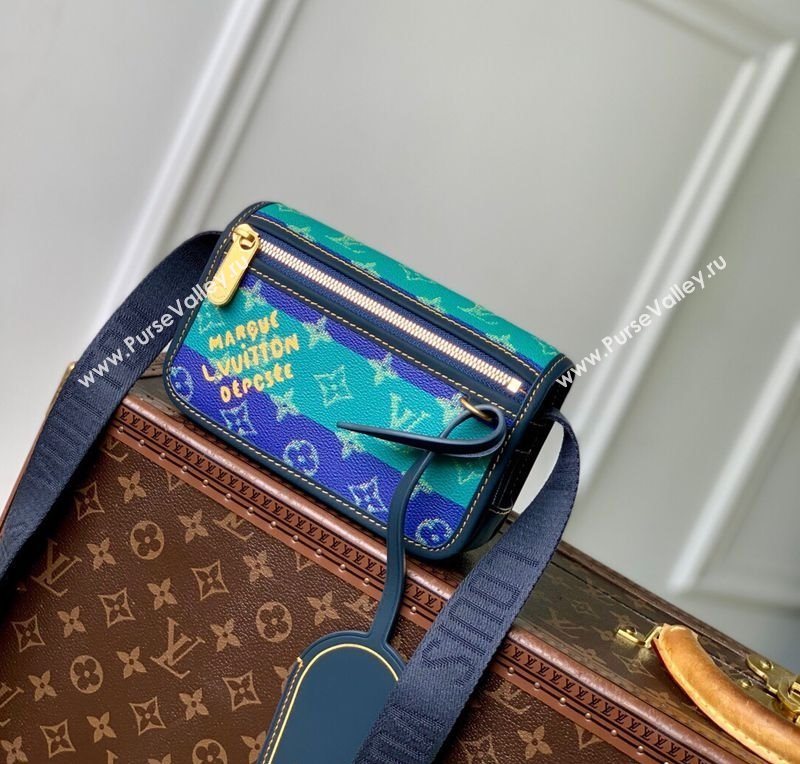 Louis Vuitton Bosphore Wearable Wallet Mini Bag in Blue Stripes Monogram Heritage Canvas M15173 2025 (KI-251008056)