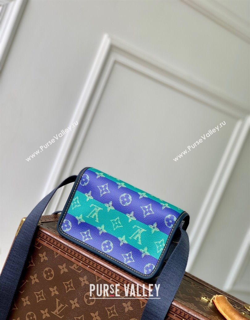 Louis Vuitton Bosphore Wearable Wallet Mini Bag in Blue Stripes Monogram Heritage Canvas M15173 2025 (KI-251008056)