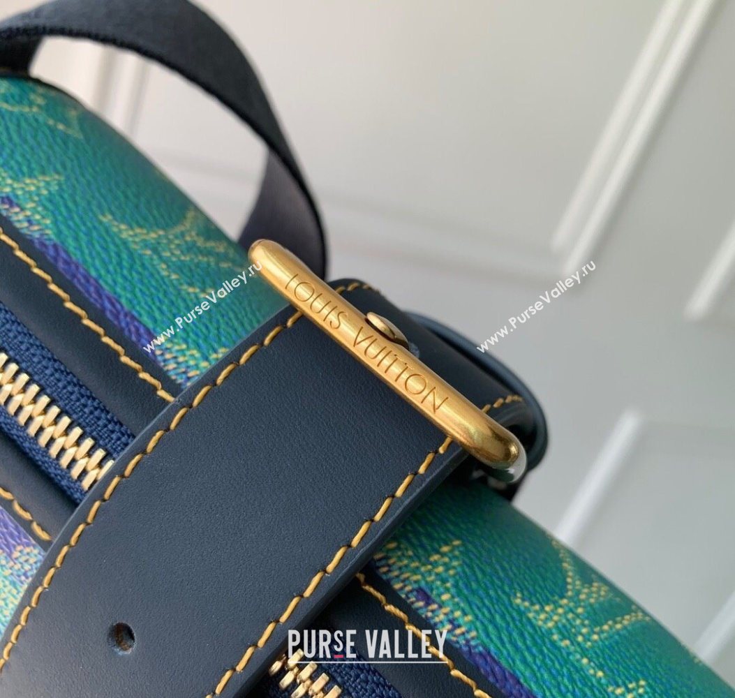 Louis Vuitton Bosphore Wearable Wallet Mini Bag in Blue Stripes Monogram Heritage Canvas M15173 2025 (KI-251008056)