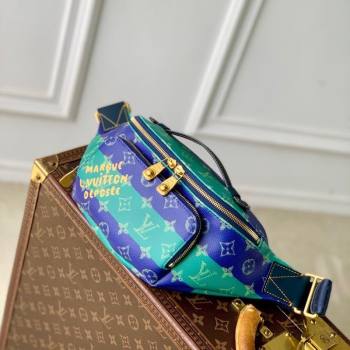 Louis Vuitton Rush Bumbag in Blue Stripes Monogram Heritage Canvas M25783 2025 (KI-251008057)