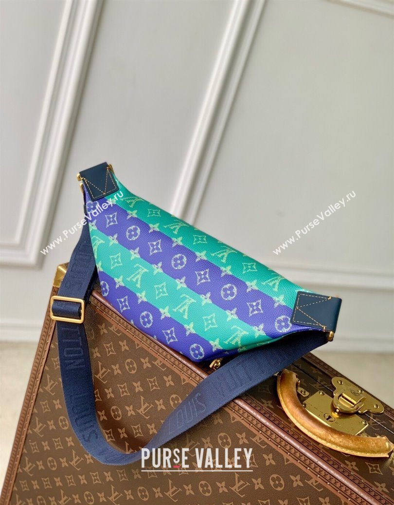Louis Vuitton Rush Bumbag in Blue Stripes Monogram Heritage Canvas M25783 2025 (KI-251008057)