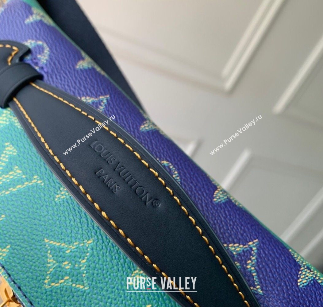 Louis Vuitton Rush Bumbag in Blue Stripes Monogram Heritage Canvas M25783 2025 (KI-251008057)