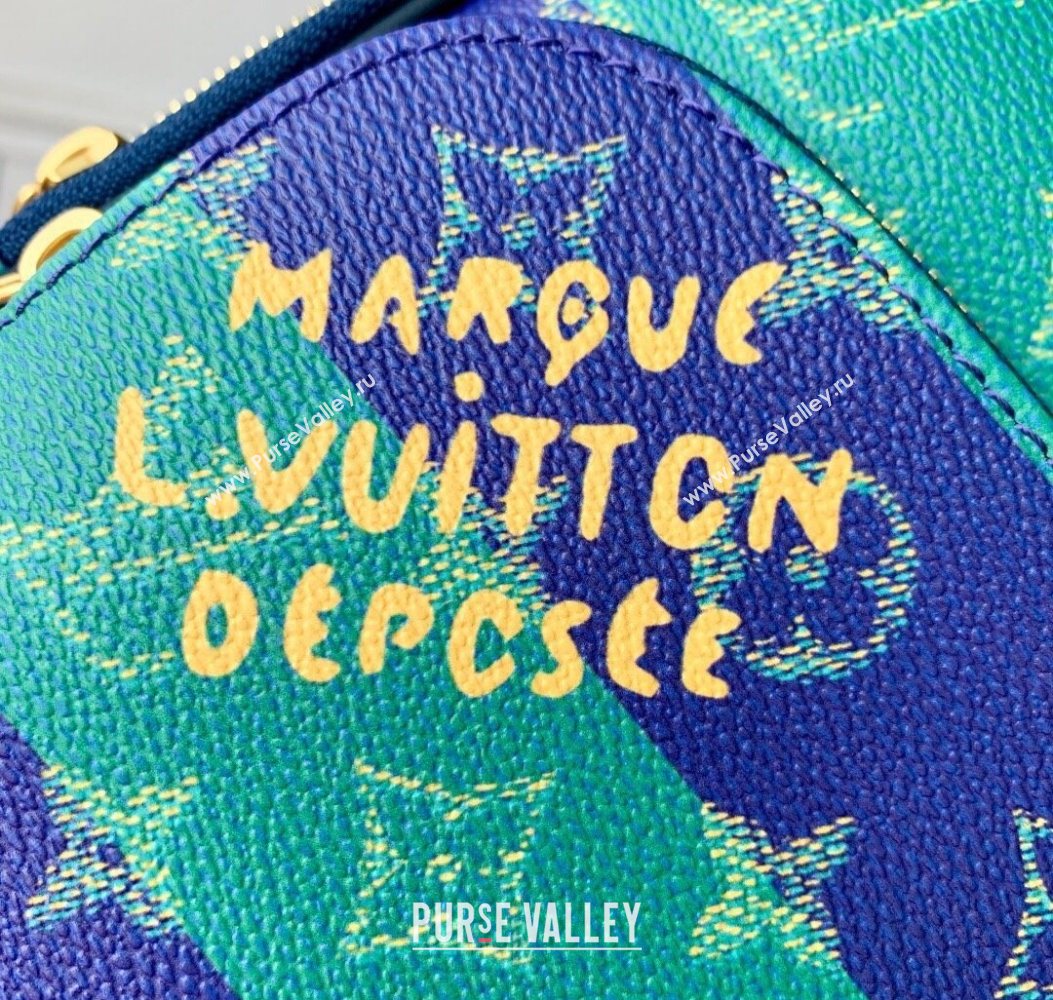 Louis Vuitton Mens Avenue Slingbag PM Bag in Blue Stripes Monogram Heritage Canvas M26419 2025 (KI-251008058)