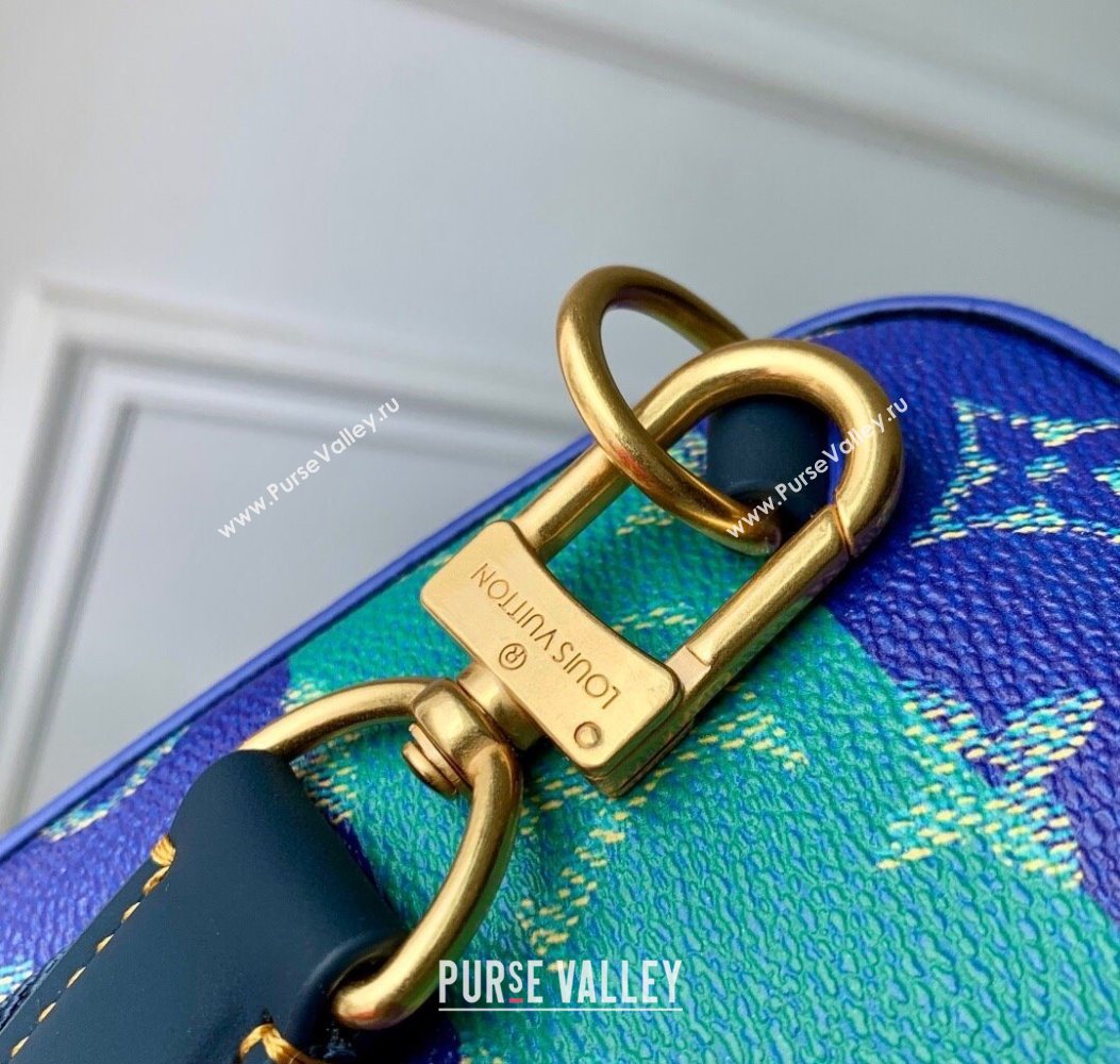 Louis Vuitton Mens Avenue Slingbag PM Bag in Blue Stripes Monogram Heritage Canvas M26419 2025 (KI-251008058)