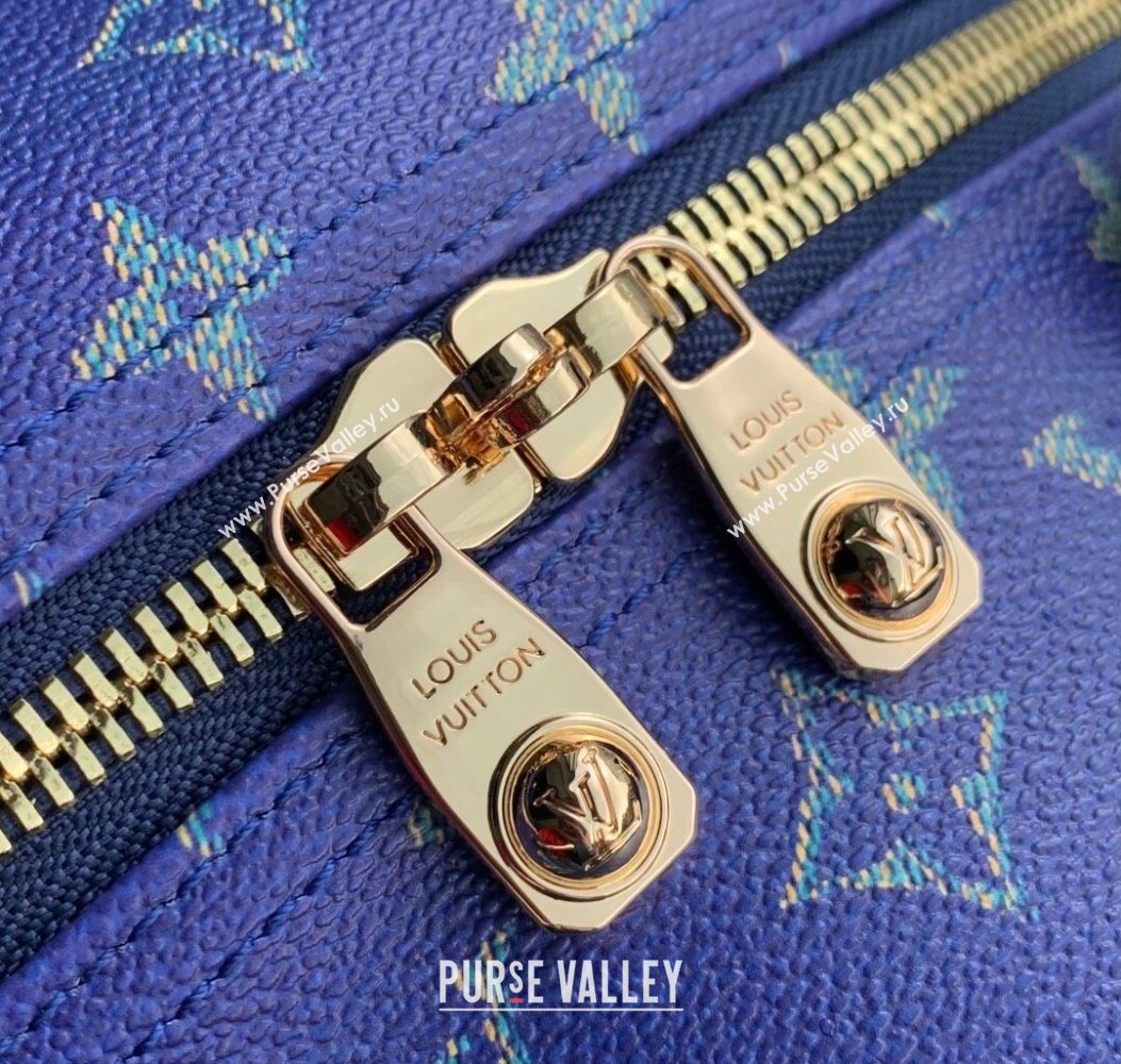 Louis Vuitton Keepall Bandouliere 50 Travel Bag in Blue Stripes Monogram Heritage Canvas M25900 2025 (KI-251008059)