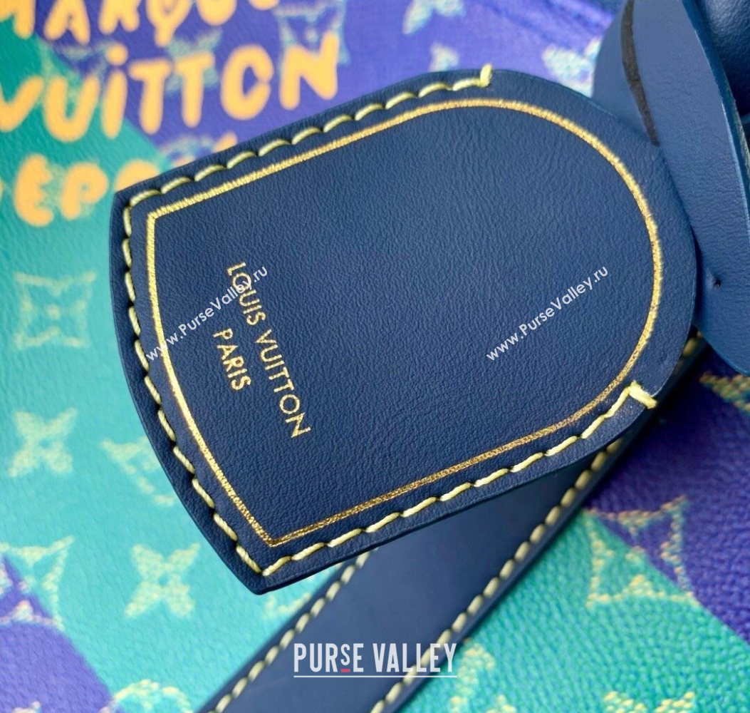 Louis Vuitton Keepall Bandouliere 50 Travel Bag in Blue Stripes Monogram Heritage Canvas M25900 2025 (KI-251008059)