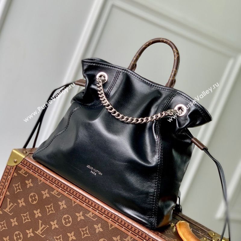 Louis Vuitton Off Duty Backpack Vibe Bag in Black Lamb leather M25522 2025 (KI-251009002)
