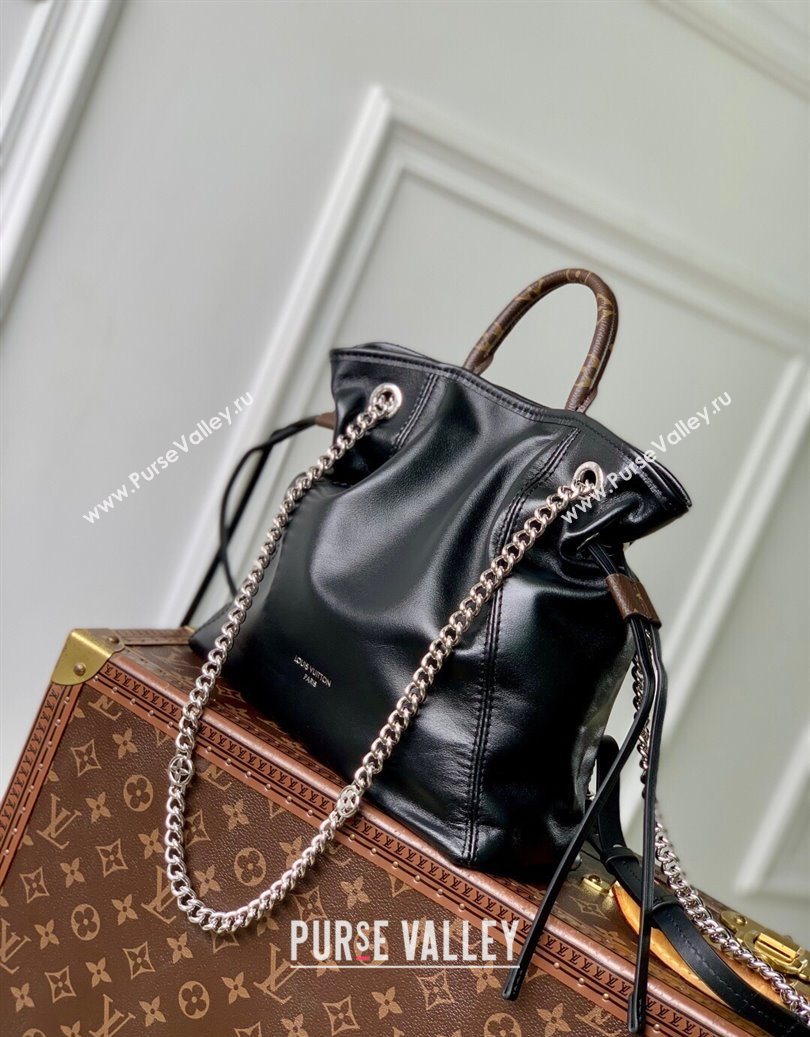 Louis Vuitton Off Duty Backpack Vibe Bag in Black Lamb leather M25522 2025 (KI-251009002)