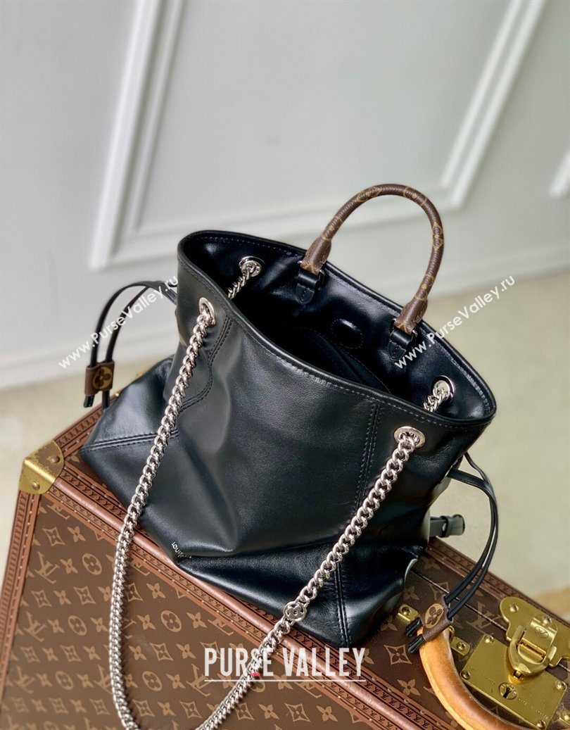 Louis Vuitton Off Duty Backpack Vibe Bag in Black Lamb leather M25522 2025 (KI-251009002)