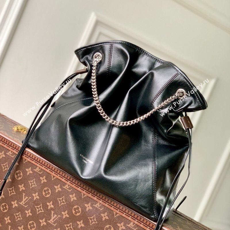 Louis Vuitton Off Duty Vibe Medium Bucket Bag in Black Lamb leather M25545 2025 (KI-251009003)