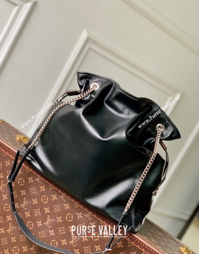 Louis Vuitton Off Duty Vibe Medium Bucket Bag in Black Lamb leather M25545 2025 (KI-251009003)