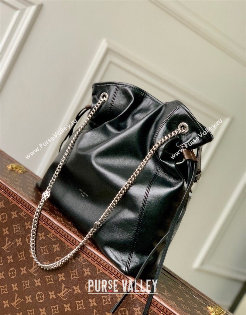 Louis Vuitton Off Duty Vibe Medium Bucket Bag in Black Lamb leather M25545 2025 (KI-251009003)