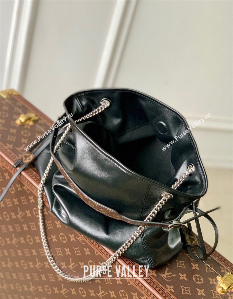 Louis Vuitton Off Duty Vibe Medium Bucket Bag in Black Lamb leather M25545 2025 (KI-251009003)