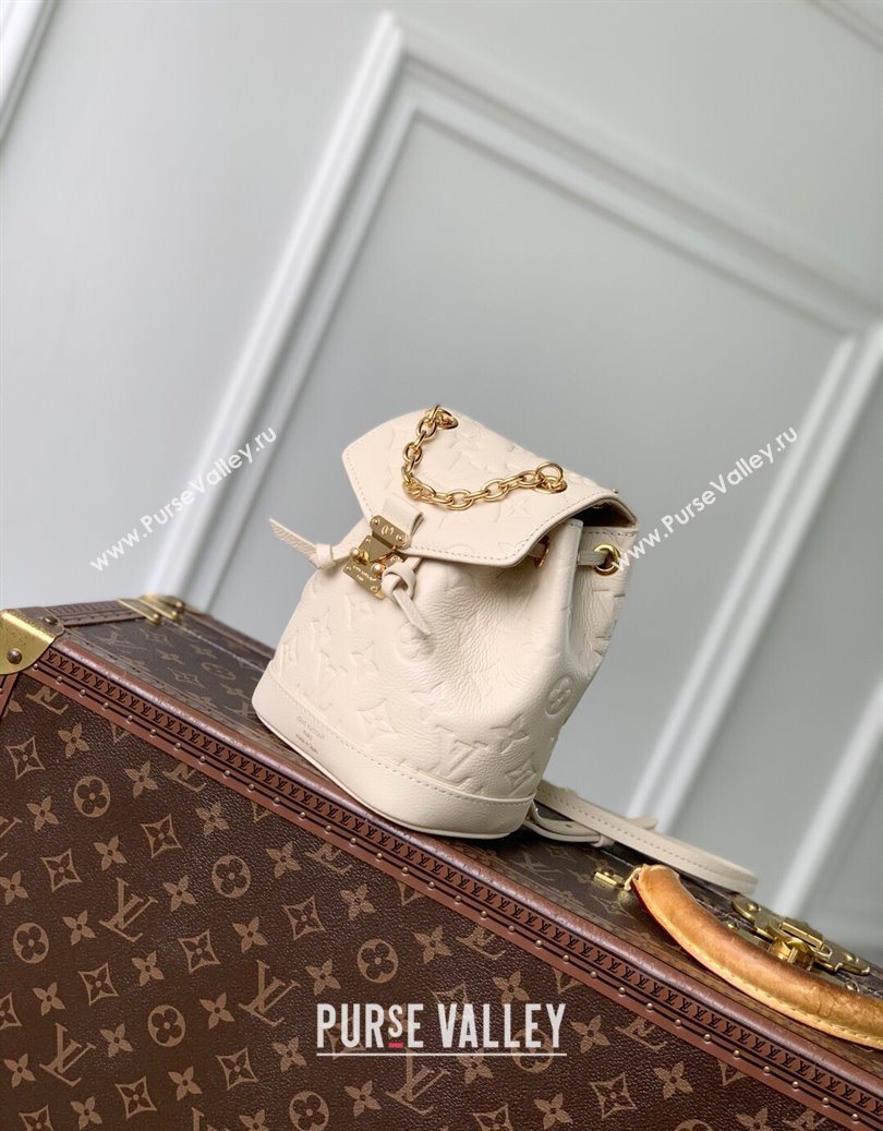 Louis Vuitton Nano Noe Backpack Bag in Embossed Grained Leather White M25819 2025 (KI-251009008)