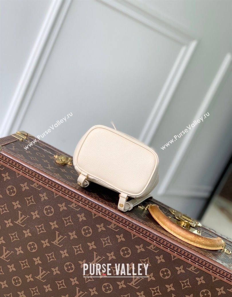 Louis Vuitton Nano Noe Backpack Bag in Embossed Grained Leather White M25819 2025 (KI-251009008)