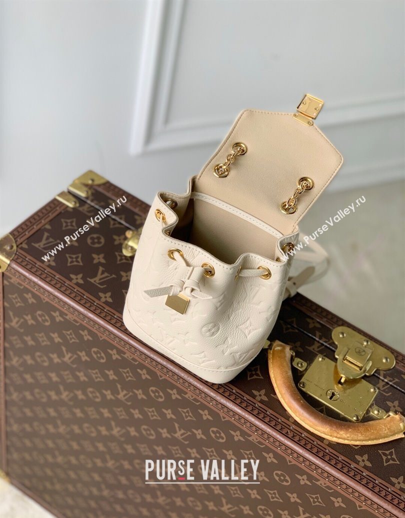 Louis Vuitton Nano Noe Backpack Bag in Embossed Grained Leather White M25819 2025 (KI-251009008)