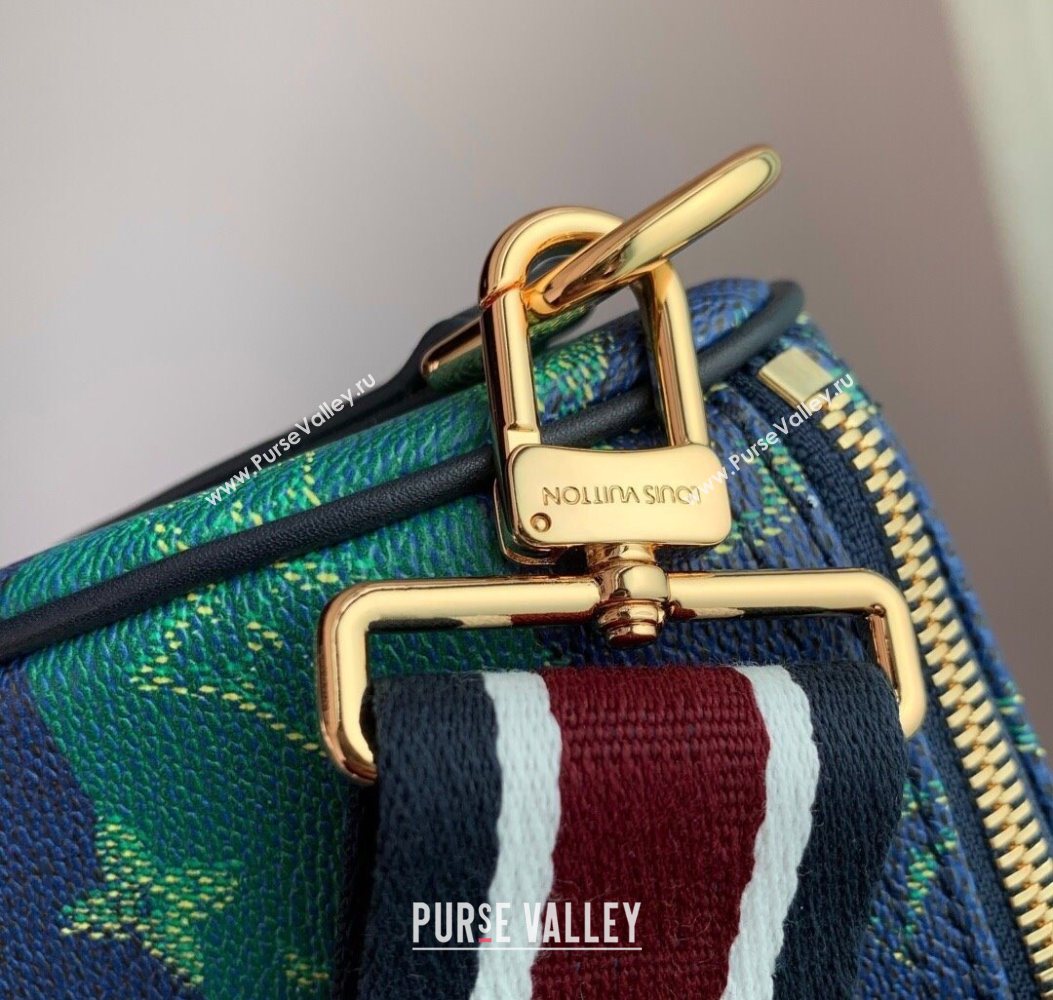 Louis Vuitton Keepall Bandouliere 25 Bag in Blue Stripes Monogram Heritage Canvas M25786 2025 (KI-251008055)