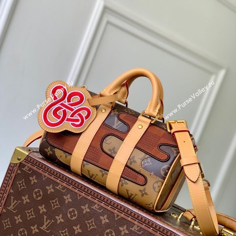 Louis Vuitton Mens Keepall Bandouliere 25 bag in Brown Monogram Landscape Canvas 2025 M15428 (KI-251009013)