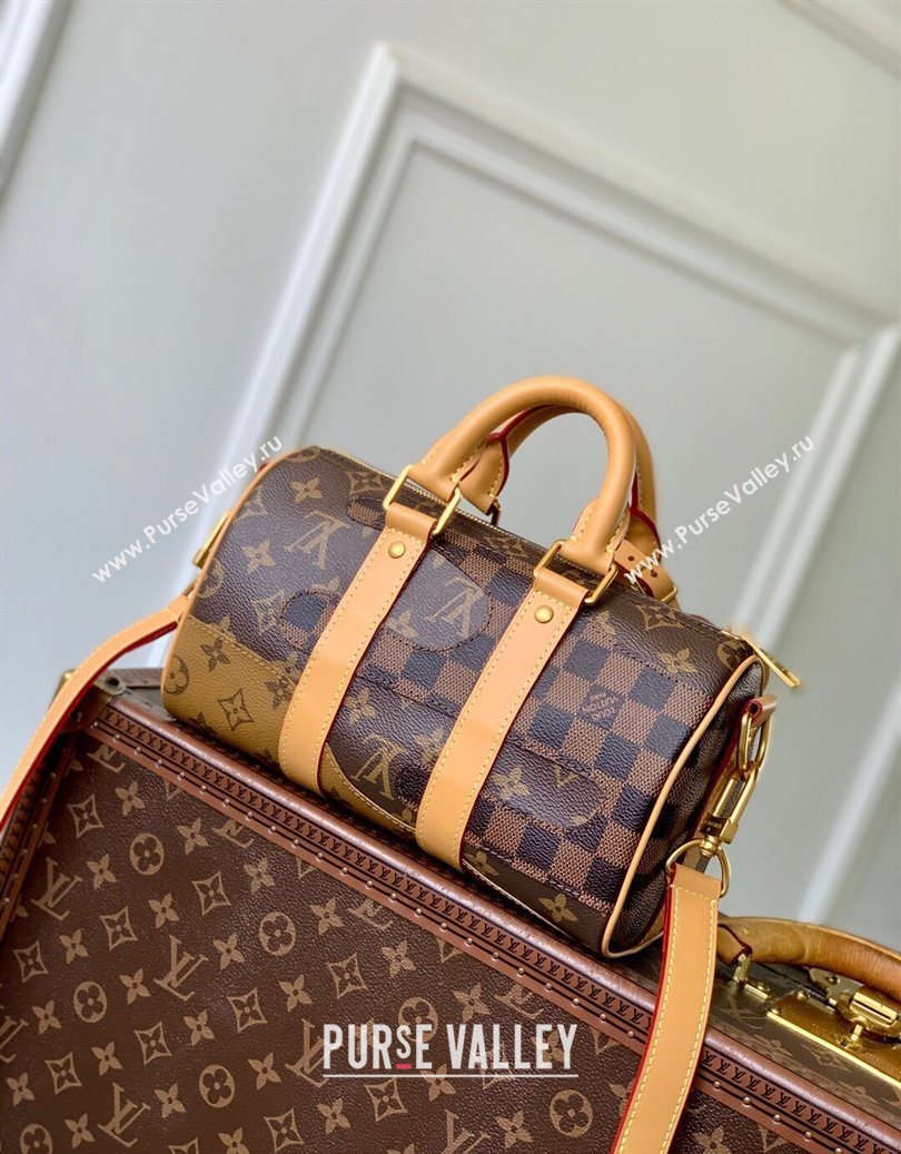Louis Vuitton Mens Keepall Bandouliere 25 bag in Brown Monogram Landscape Canvas 2025 M15428 (KI-251009013)