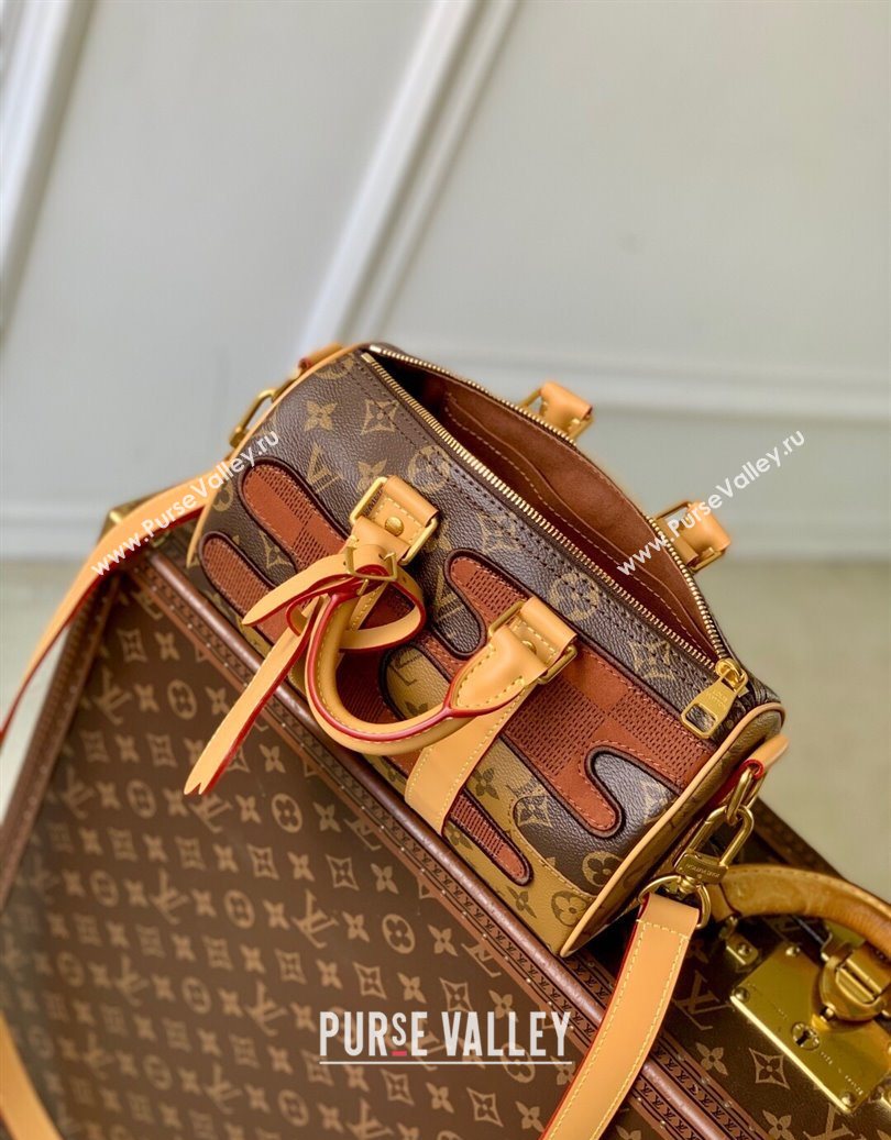 Louis Vuitton Mens Keepall Bandouliere 25 bag in Brown Monogram Landscape Canvas 2025 M15428 (KI-251009013)