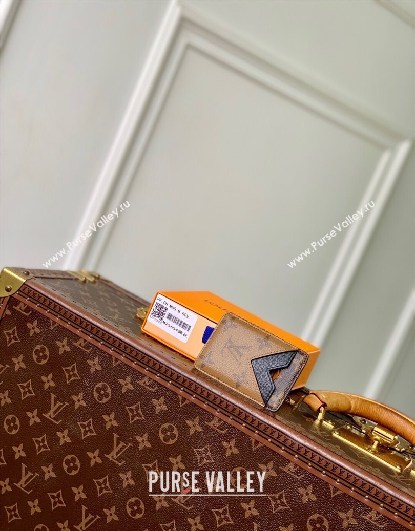 Louis Vuitton Mens Magnetic Card Holder in Monogram Reverse Canvas 2025 M25654 (KI-251009016)