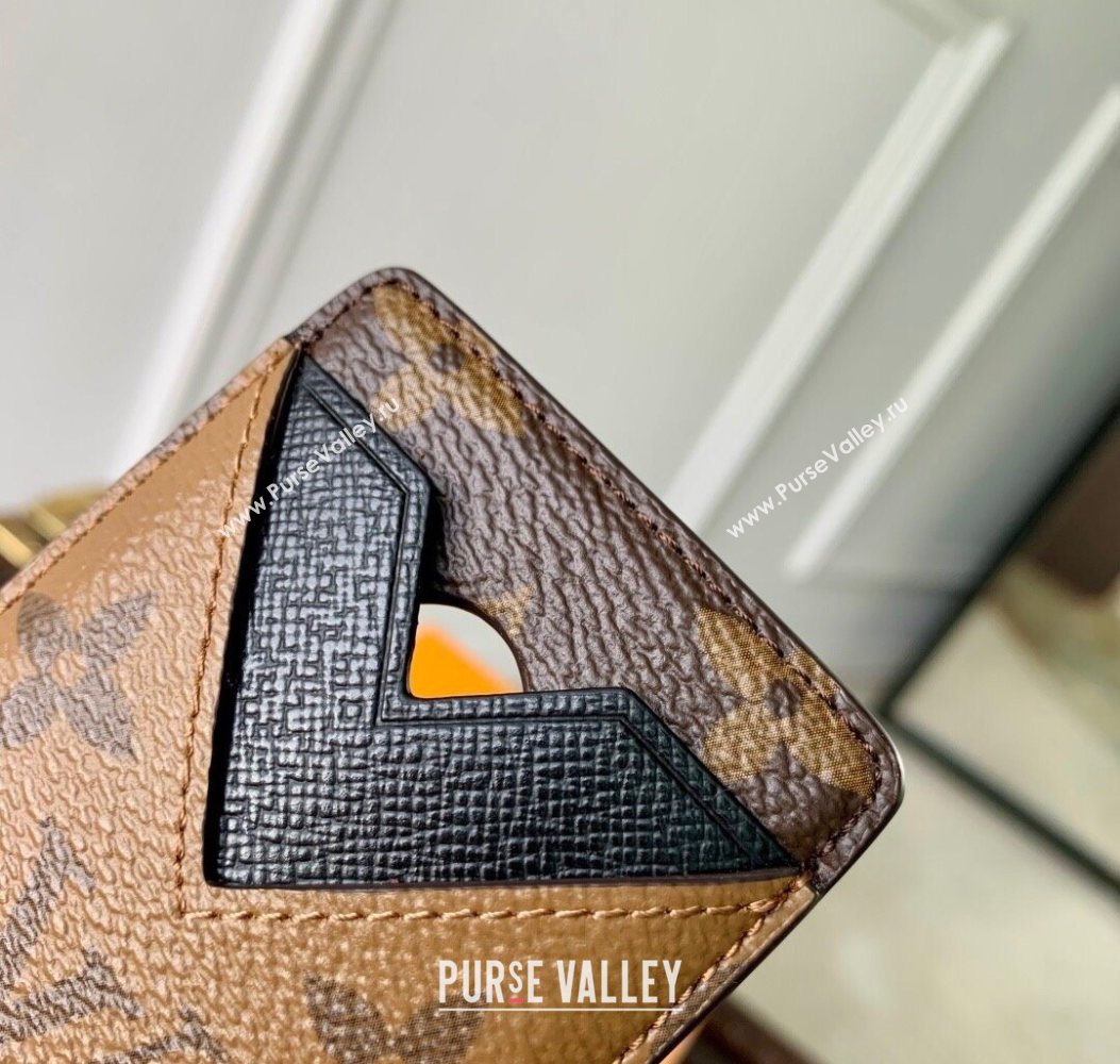 Louis Vuitton Mens Magnetic Card Holder in Monogram Reverse Canvas 2025 M25654 (KI-251009016)