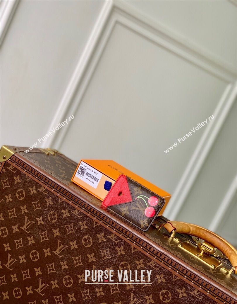 Louis Vuitton LV x TM Cerise Cherry Magnetic Card Holder in Monogram Canvas 2025 M14562 (KI-251009017)