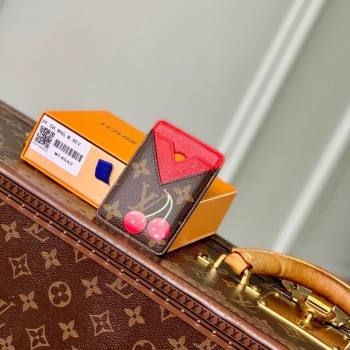 Louis Vuitton LV x TM Cerise Cherry Magnetic Card Holder in Monogram Canvas 2025 M14562 (KI-251009017)