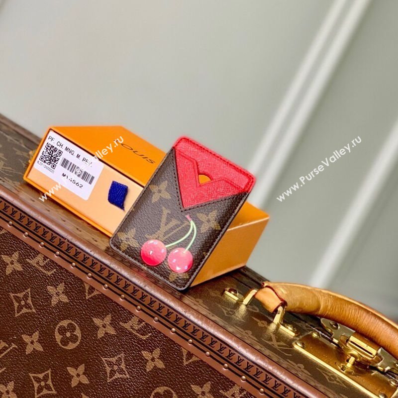 Louis Vuitton LV x TM Cerise Cherry Magnetic Card Holder in Monogram Canvas 2025 M14562 (KI-251009017)