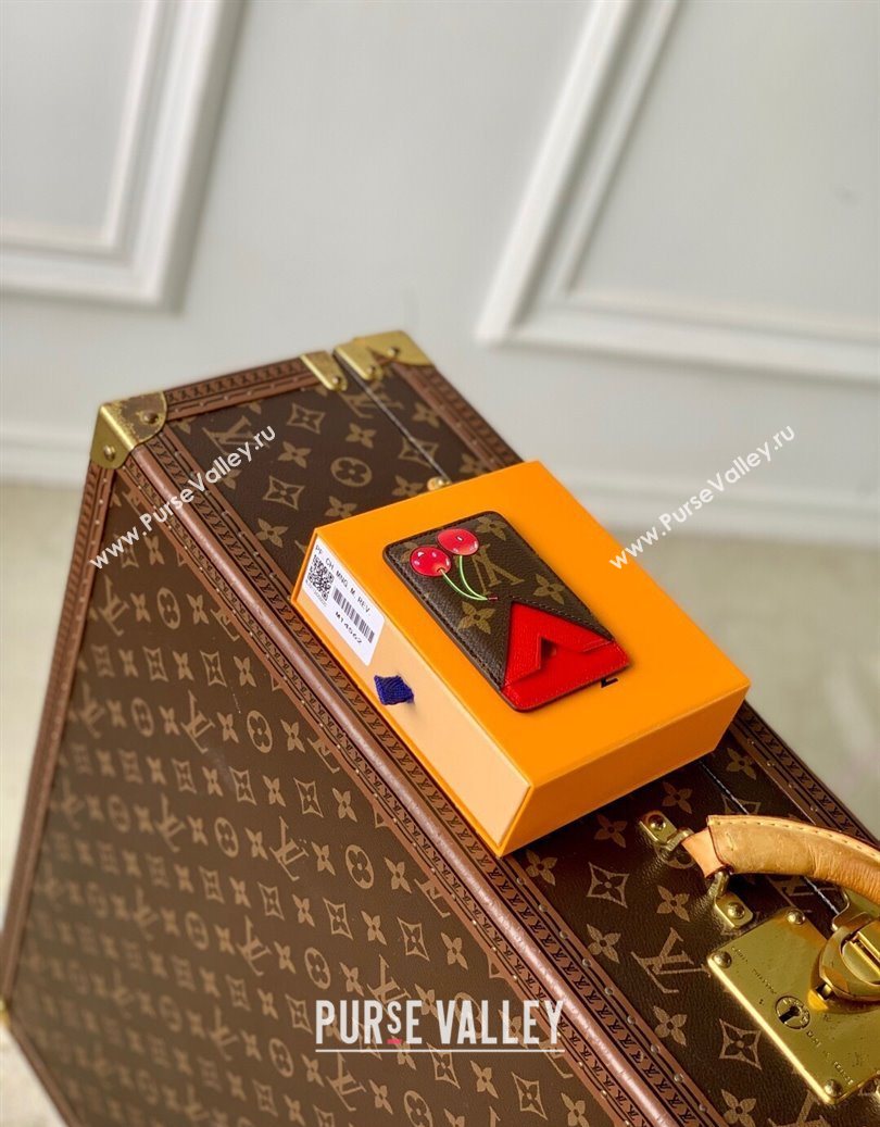 Louis Vuitton LV x TM Cerise Cherry Magnetic Card Holder in Monogram Canvas 2025 M14562 (KI-251009017)