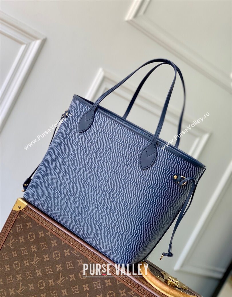 Louis Vuitton Neverfull MM Tote bag in Epi Leather Denim Blue 2025 M14856 (KI-251009034)