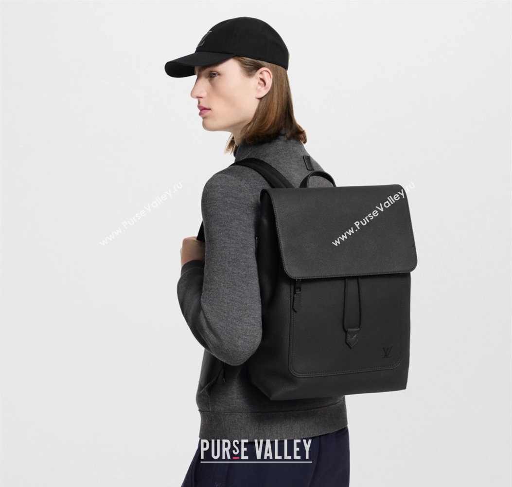 Louis Vuitton Mens Fastline Backpack bag in Black Waxy calfskin M15262 2025 (KI-251009035)